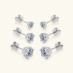 OXTAO 18K White Plated 0.5-2ct Moissanite Diamond Stud Earring Real 925 Silver Wedding Earring Luxury Women's Jewelry Certified