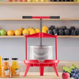 SucceBuy 9L 14L Fruit Wine Press Stainless Steel Basket with Cross-beam and Triangular Structure Manual Juice Maker for Kitchen