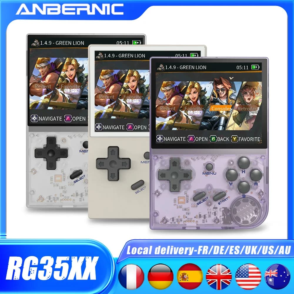 ANBERNIC RG35XX Retro Handheld Game Player Built-in 64G TF 6000+ Classic Games Linux GarlicOS Portable For Travel Kids Gift