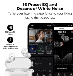 Refurbished TOZO Ergonomic Headsets TWS Earbuds AI Via APP Wireless Touch Control IPX8 HiFi Sound Stereo for IOS Android PC