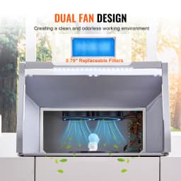 SucceBuy Airbrush Spray Booth Dual-Fans Portable Hobby Airbrush Paint Spray Booth Kit with LED Lights and Exhaust Extension Hose