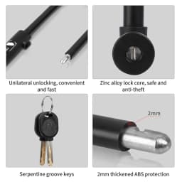 WEST BIKING Bicycle U Lock MTB Road Bike Padlock Portable Anti-theft Safety Motorcycle Scooter Cycling Lock Bicycle Accessories