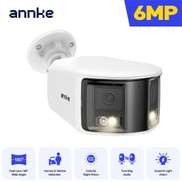 ANNKE Smart Home 180° 8MP/6MP DUO POE Dual Lens Wide View Outdoor Video POE Camera,4K AI Human Detect,8MP Security CCTV Camera