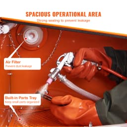 SucceBuy Sandblasting Cabinet 25/40/60 Gallon Portable Benchtop Sand Blaster with Blasting Gun Nozzles for Paint Stain Rust
