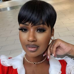 Human Hair Straight Short Pixie Cut Wig With Bangs Tangle-Free Natural Hairline Full Machine Made for Women