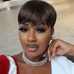 Human Hair Straight Short Pixie Cut Wig With Bangs Tangle-Free Natural Hairline Full Machine Made for Women