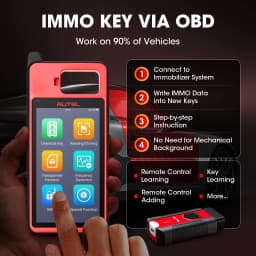 Autel MaxiIM KM100E Key Fob Programming Immobilizer Tool 2PCS Autel IKEY for 60s Key Generation OBD IMMO Key Learning on 99% Car