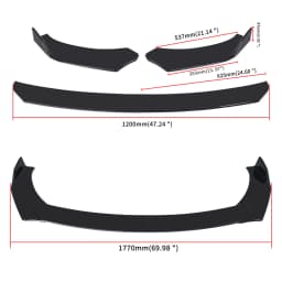 Quality Auto Parts Universal Front Bumper Splitter Lip Spoiler Diffuser Body Kit Black Winglets Side Skirt Extension Protector