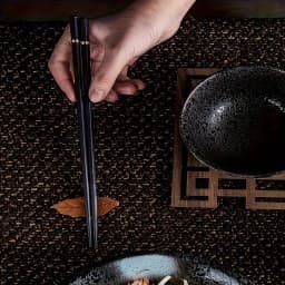 Nordic-Style Alloy Chopsticks Set - Non-Slip Heat-Resistant Utensils for Individual Servings, Dishwasher Safe (Gold/Black