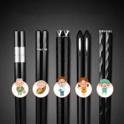 Nordic-Style Alloy Chopsticks Set - Non-Slip Heat-Resistant Utensils for Individual Servings, Dishwasher Safe (Gold/Black