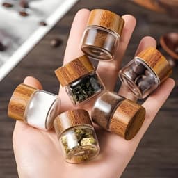 6 - Pack Mini Glass Dispenser Bottles - Ounce Portable Containers, Suitable for Traveling, Picnics, Camping, and Kitchen Use