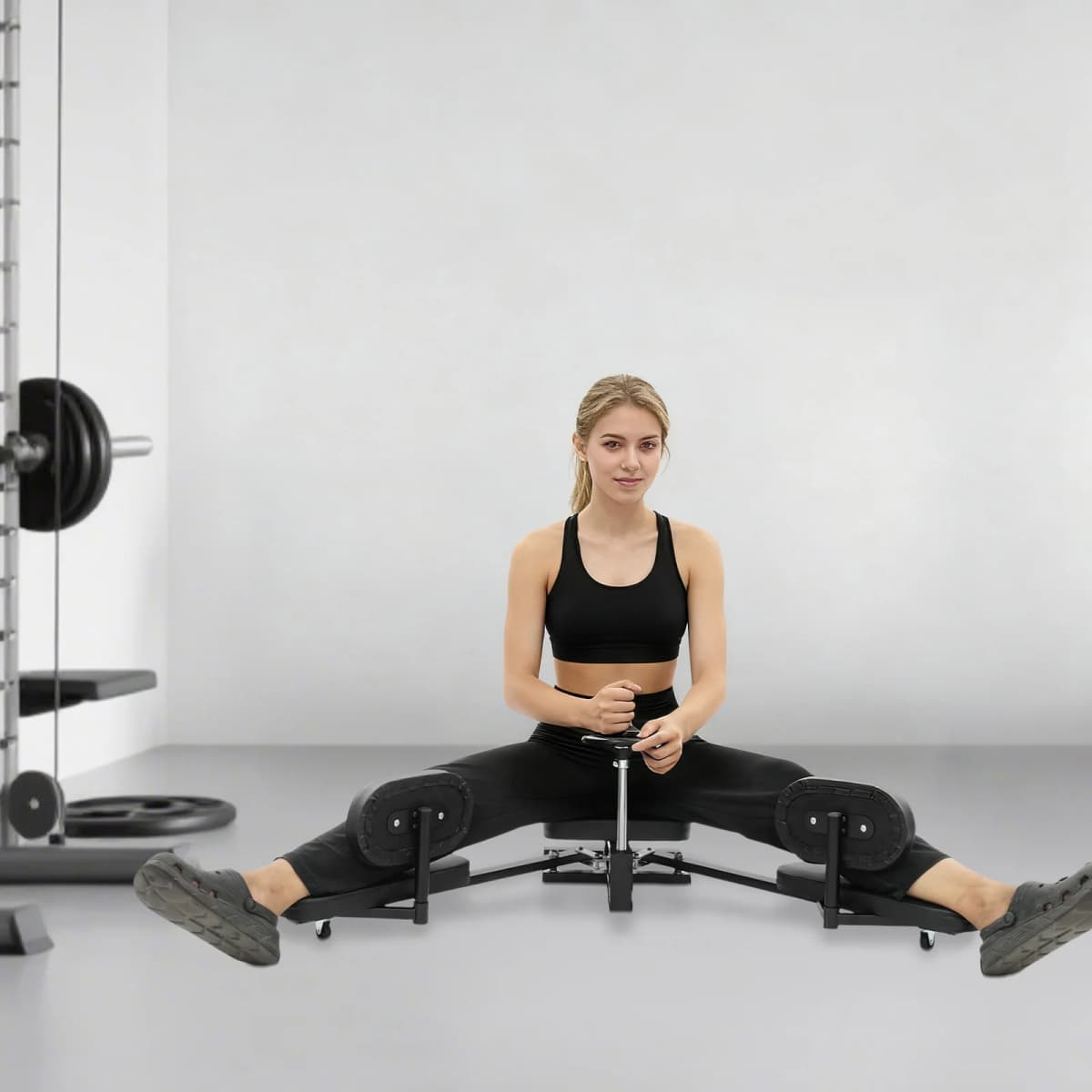 Leg Stretcher, 0-210° Adjustable Leg Split Machine, Heavy Duty Leg Stretching Trainer, Leg Spreader Load 100kg for Home Gym Yoga