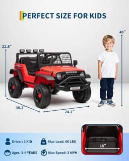 12V Kids Ride On Truck Car w/Parent Remote Control, 3 Speeds, Emergency Braking, LED Lights, Music & Horn Kids Electric Vehicles