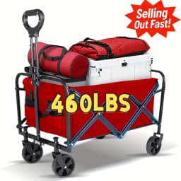 Heavy Duty Foldable Trolley All Terrain Pet Cart With Aluminum Frame Large Wheels For Camping Shopping