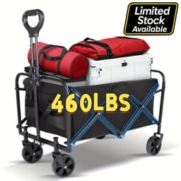 Heavy Duty Foldable Trolley All Terrain Pet Cart With Aluminum Frame Large Wheels For Camping Shopping