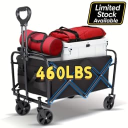 Heavy Duty Foldable Trolley All Terrain Pet Cart With Aluminum Frame Large Wheels For Camping Shopping