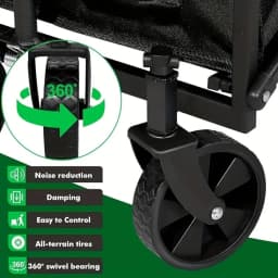 Heavy Duty Foldable Trolley All Terrain Pet Cart With Aluminum Frame Large Wheels For Camping Shopping