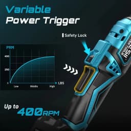 SEESII 3/8" 21V Cordless Electric Wrench 80Nm 6.3'' Extended Electric Ratchet Wrench Rechargeable Angle Wrench Car Repair Tools for Makita 18v Battery Pin
