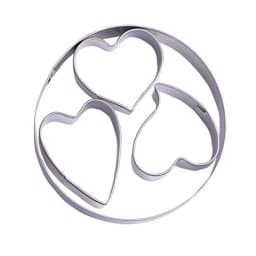 Mini Heart Cookie Cutter Set 4 Piece Stainless Steel Red Cute Baking Tool for Valentine's Day Desserts