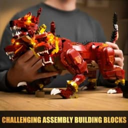 Dog Building Set for Adults Animal Toy for Home Office Decor Building Blocks with Display Stand and LED Light Ideal Gift for Ad