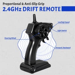 TOPLIVING RC Drift Car, 1:24 Scale Remote Control Vehicle with LED Lights, 2.4GHz 20KM/H 4WD High Speed RC Cars, Drifting Tires&