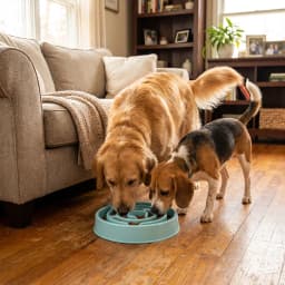 Slow Feeder Dog Bowl - Non-Slip Interactive Maze Bowl for Dogs & Cats, Prevents Bloat & Choking, Healthy Eating Design