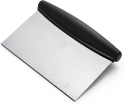 6.3 Inch Stainless Steel Bench Scraper, with 1-5 Inch Measurement Markings, Multi-Purpose for Dough, Veggies.