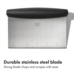 6.3 Inch Stainless Steel Bench Scraper, with 1-5 Inch Measurement Markings, Multi-Purpose for Dough, Veggies.