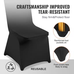SucceBuy 50PCS Spandex Chair Cover for Wedding Party Universal Fitted Chair Cover Removable Washable Protective Slipcovers