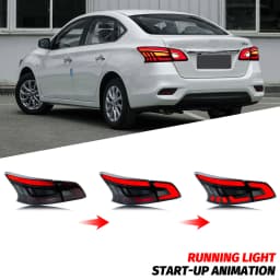 LED Tail Lights for Nissan Sentra 2013-2019 B17 Sylphy Nismo Start-up Animation Sequential Signal Black Rear Lamps Assembly