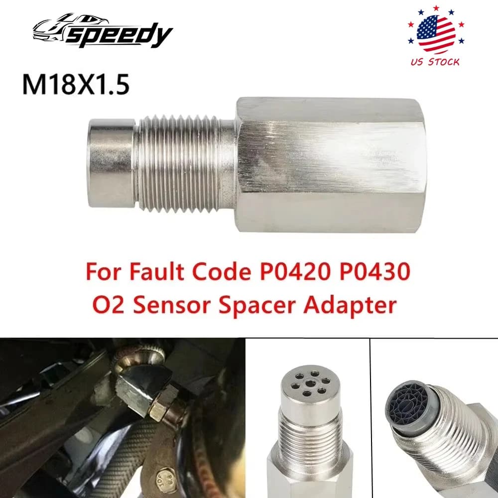 P0420 P0430 Universal O2 Sensor Spacer Adapter M18X1.5 Check Engine Light CEL Mini Catalyst For Fault Code