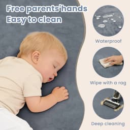 2cm Thick Baby Play Mat for Tummy Time Memory Foam Carpet Large Crawling Soft Velvet Non-Slip Nursery Rug for Floor Kids