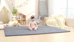 2cm Thick Baby Play Mat for Tummy Time Memory Foam Carpet Large Crawling Soft Velvet Non-Slip Nursery Rug for Floor Kids