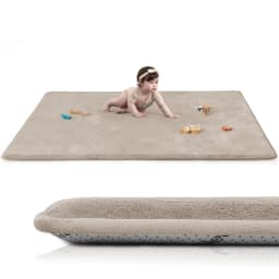 2cm Thick Baby Play Mat for Tummy Time Memory Foam Carpet Large Crawling Soft Velvet Non-Slip Nursery Rug for Floor Kids