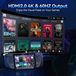 NEWDERY Steam Deck Dock 6 in 1 Steam Deck Rog Ally Docking Station Stand 3*USB 3.0 HDTV 4K@60Hz Gigabit Ethernet PD 100W Hub