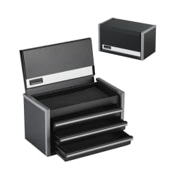 SucceBuy 8.6in 3 Drawers Metal Tool Box Portable Tools Chest with Feet Pads & Ball Bearing Powder Coated Tool Storage for Garage