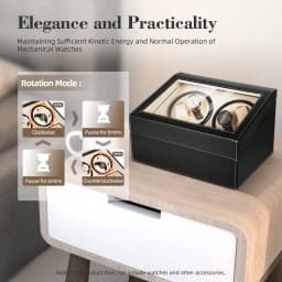 Automatic Watch Winder Display Box Wrist Watch Winder Display Double Automatic Watch Organizer 4+6 Automatic Rotation Leather