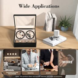 Automatic Watch Winder Display Box Wrist Watch Winder Display Double Automatic Watch Organizer 4+6 Automatic Rotation Leather