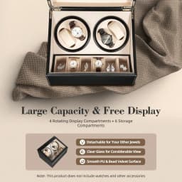 Automatic Watch Winder Display Box Wrist Watch Winder Display Double Automatic Watch Organizer 4+6 Automatic Rotation Leather