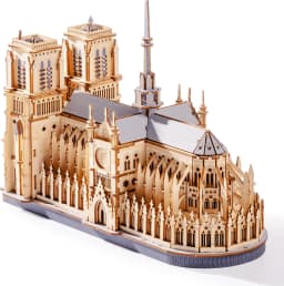 Robotime Rokr 3D Puzzle Paris Cathedral Wooden Model Kit for Adults to Build DIY Toy Building Construction Craft Kits Ideal Gift