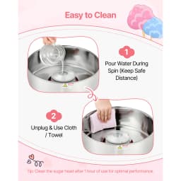 SucceBuy Cotton Candy Machine Commercial, 1000W Electric Candy Floss Maker Sugar Machine with 15 inch Stainless Steel Bowl