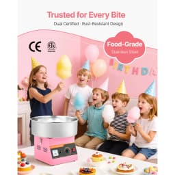 SucceBuy Cotton Candy Machine Commercial, 1000W Electric Candy Floss Maker Sugar Machine with 15 inch Stainless Steel Bowl