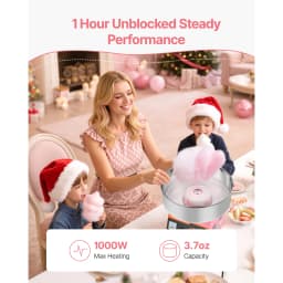 SucceBuy Cotton Candy Machine Commercial, 1000W Electric Candy Floss Maker Sugar Machine with 15 inch Stainless Steel Bowl