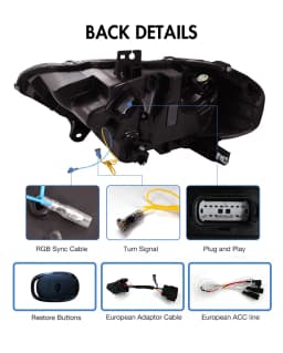 Headlights for Ford Mustang 2018-2022 Full LED Lighting Control