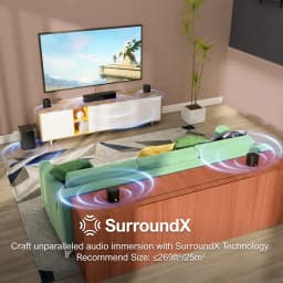 ULTIMEA 7.1CH Virtual Surround Soundbar for TV, 330W Home Theater System with Subwoofer,4 Surround Speakers,APP Control