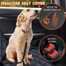 Universal Size Cat Dog Car Seat Cover Waterproof Back Seat Protector Non-Slip with 2 Dog Seat Belts Adjustable Pet Seat Cover