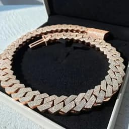 20/22/24inch Gold Color Cuban Link Chain for Women Men 2 Row Rhinestone Rhombus Prong Cuban Necklaces Hip Hop Jewelry