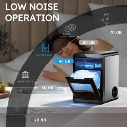 Nugget Ice Maker Countertop 44bs/24H Self-Cleaning Chewable Pellet Ice Machine with Ice Scoop & Basket for Home/Kitchen/Party