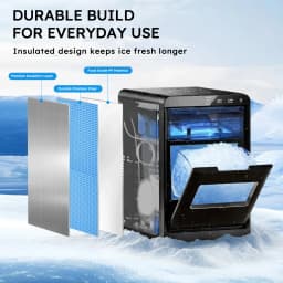 Nugget Ice Maker Countertop 44bs/24H Self-Cleaning Chewable Pellet Ice Machine with Ice Scoop & Basket for Home/Kitchen/Party