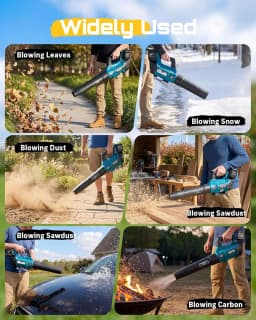 SEESII 40V Brushless Electric Turbo Blower 680CFM Cordless Snow Removal Leaf Blower 20000RPM Dual Battery Work for Lawn Care Debris Dus For Makita 18V Battery Pin